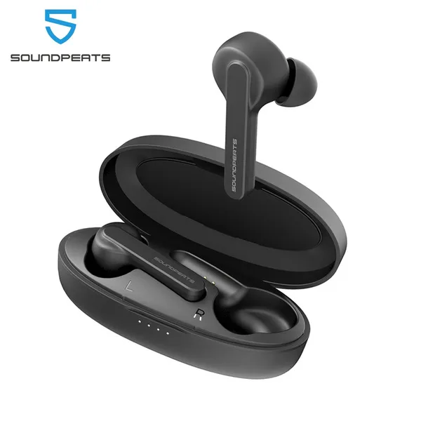 True Wireless Earbuds TWS Bluetooth Headphones in-Ear Stereo Bluetooth V5.0 Earphones High Definition Mic Rechargable Wireless Headphones (Clear Calls, Smart Touch, IPX5, 24 Hours Playtime)