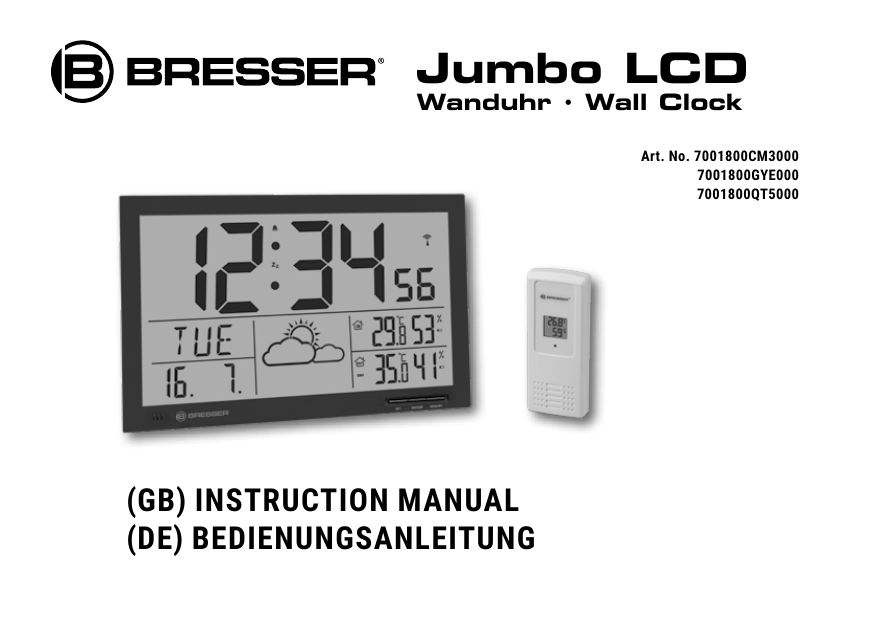 MyTime Jumbo LCD Weather Wall Clock