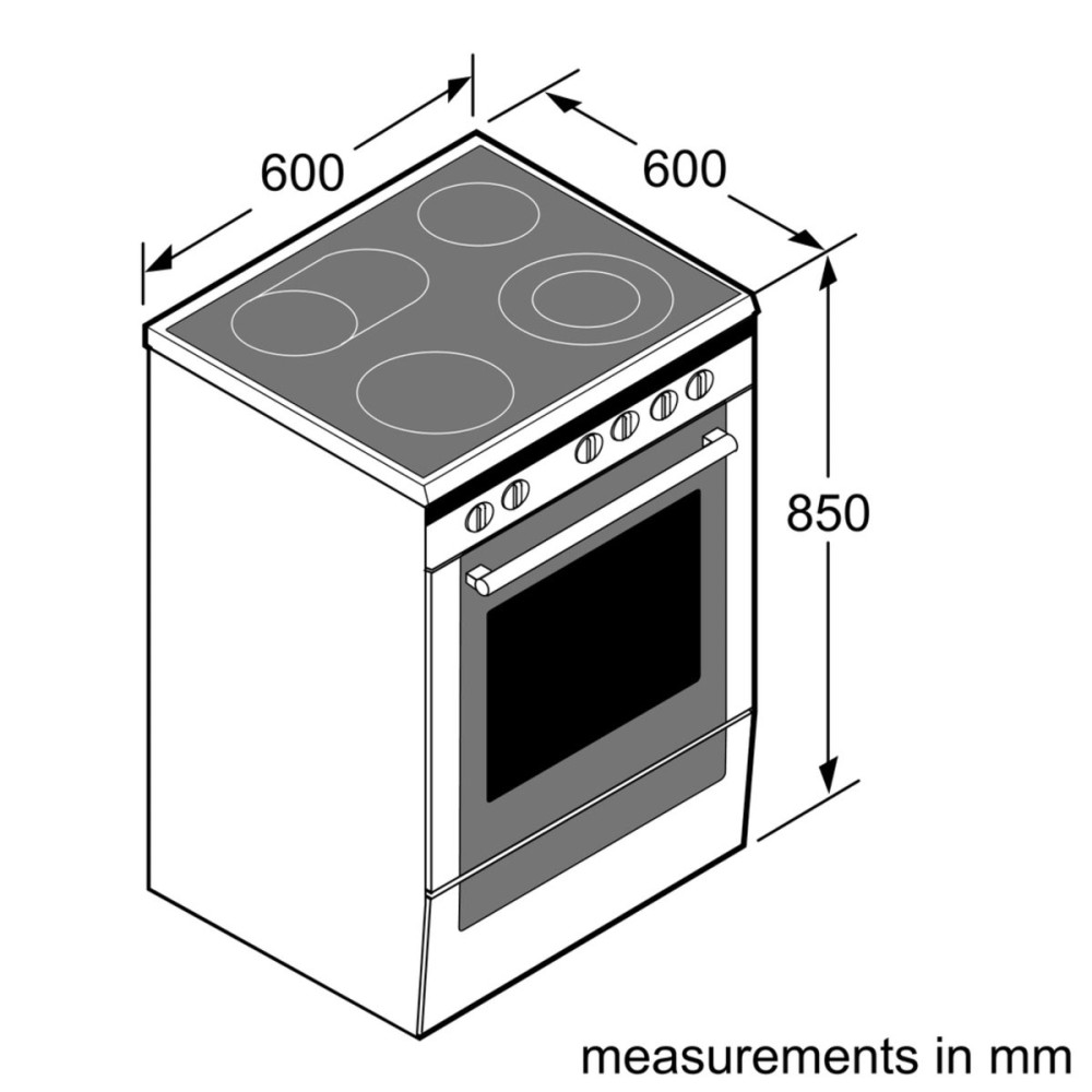 Electric free-standing cooker