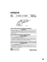 Hitachi G 12SA3 Safety Instructions And Instruction Manual