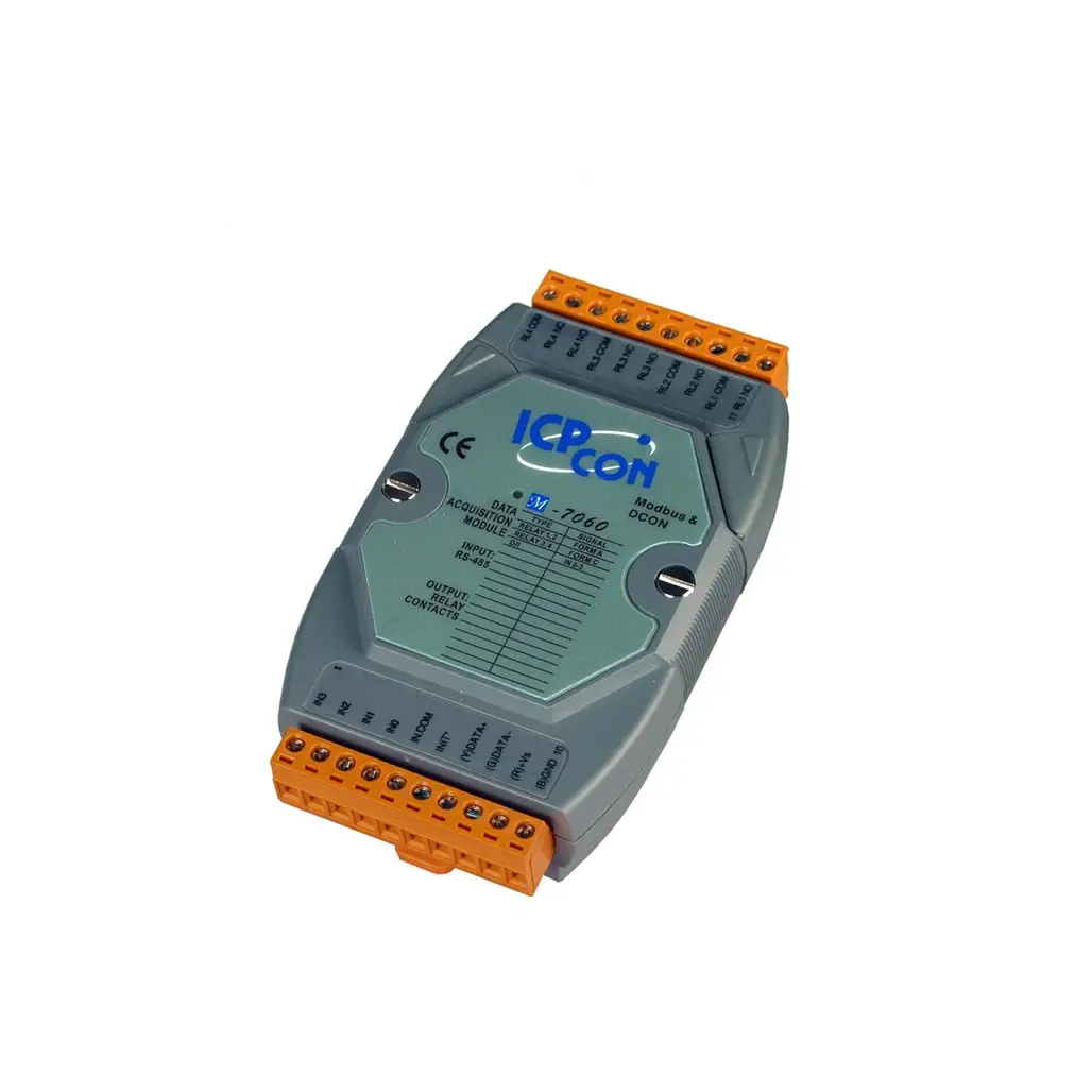 M-7019R - 8-channel Thermocouple, Current and Voltage Analog Input Module, Communicates over RS-485 and Modbus RTU.