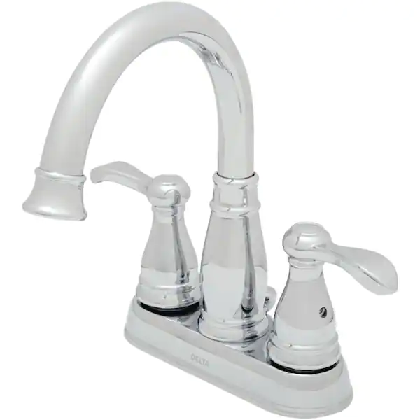 Faucet Porter Double Handle High Arc 4-in Centerset Bathroom Sink Faucet
